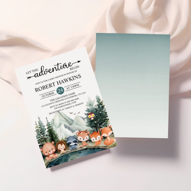 Låt Äventyr börja med trädbebisduschen Inbjudningar (Skapare uppladdad)