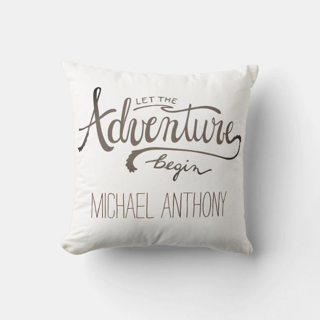 Låt Äventyr börja med vattenfärgsskogen och Namn Kudde (Framsida)