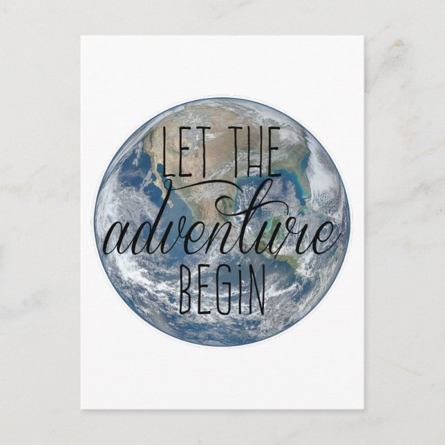 Låt äventyr börja Mugg, citat Vykort (Framsida)