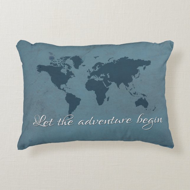 Låt äventyr börja prydnadskudde (Framsidan)