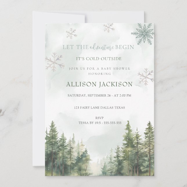 Låt Äventyr börja skogens barnskötare Inbjudningar (Framsida)