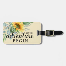 Låt Äventyr börja solrosgrönt Bagagebricka