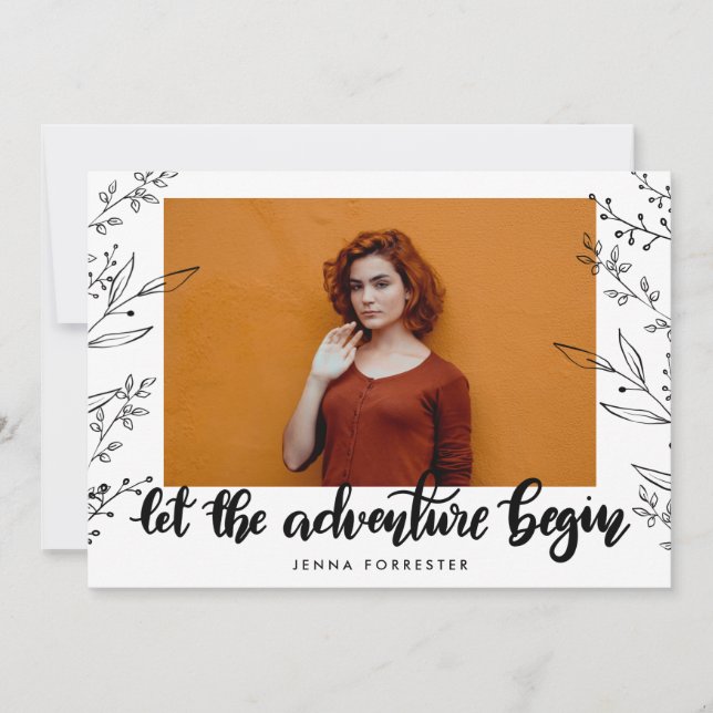 Låt Äventyr börja | Student Löv Inbjudningar (Framsida)