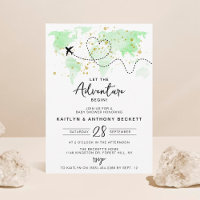 "Låt Äventyr börja!" Travel Karta Baby Shower