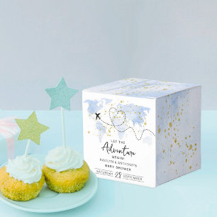 "Låt Äventyr börja!" Travel Karta Baby Shower Presentaskar