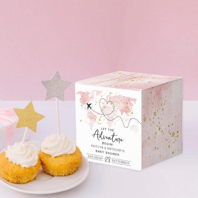 "Låt Äventyr börja!" Travel Karta Baby Shower Presentaskar (Skapare uppladdad)