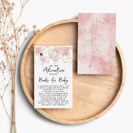 "Låt Äventyr börja!" Travel Karta Baby Shower Tilläggskort