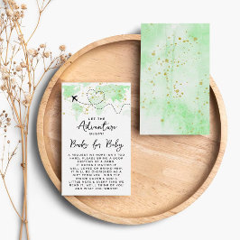 "Låt Äventyr börja!" Travel Karta Baby Shower Tilläggskort