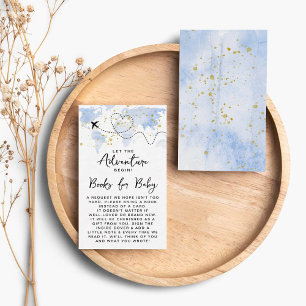 "Låt Äventyr börja!" Travel Karta Baby Shower Tilläggskort