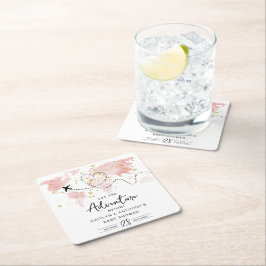 "Låt Äventyr börja!" Travel Karta Baby Shower Underlägg Papper Kvadrat