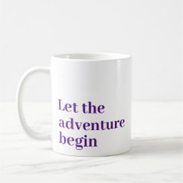 Låt äventyr påbörja lila-skriptet Monogram Kaffemugg