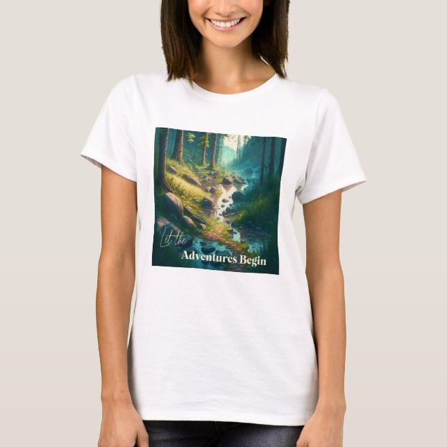 Låt äventyren börja | Campingkonst T Shirt (Framsida)