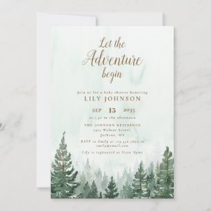 Låt äventyret börja Baby Shower Foto QR-kod Inbjudningar