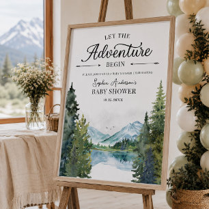 Låt äventyret börja Baby Shower Högkvalitativ Post Poster