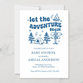 låt äventyret börja baby shower inbjudan magnetisk inbjudningskort