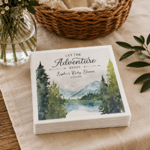 Låt äventyret börja Baby Shower servetter