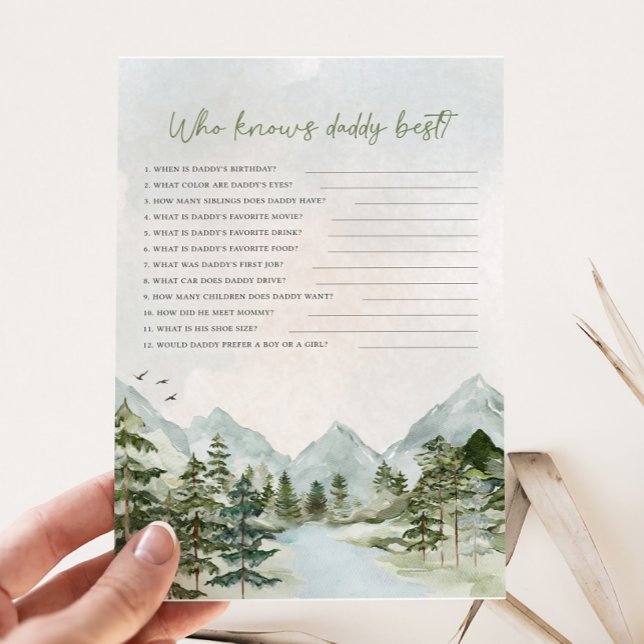 Låt äventyret börja Baby Shower Who Knows Game (Let the Adventure Begin Baby Shower Game)
