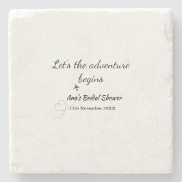 låt äventyret börja bröllopsdusch lägg till namn stenunderlägg