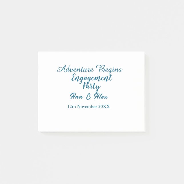 låt äventyret börja engagemangsfest namn da post-it block (Framsida)