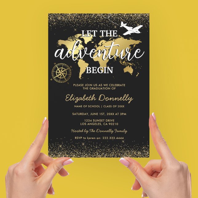 Låt äventyret börja examensfest inbjudningar (Skapare uppladdad)