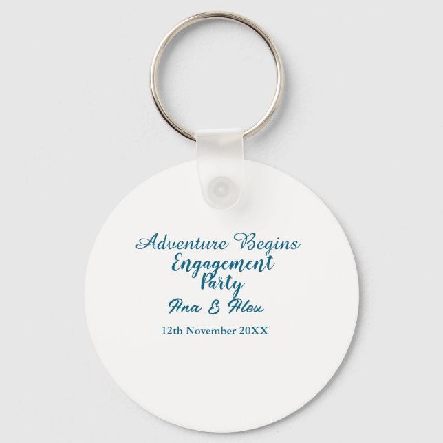låt äventyret börja förlovningsfest namn da nyckelring (Framsida)