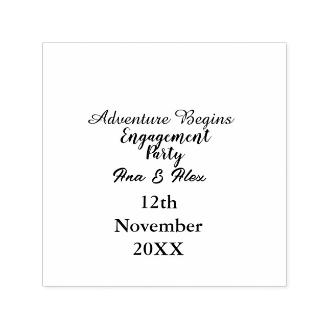 låt äventyret börja förlovningsfest namn da självfärgande stämpel (Design)