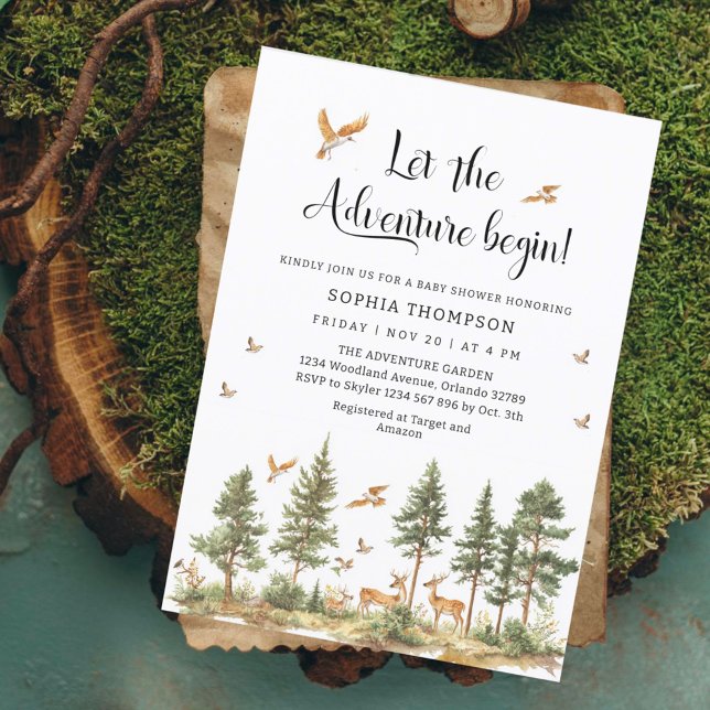 Låt äventyret börja Pojke Bebis Sower Inbjudningar (Skapare uppladdad)