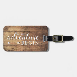Låt äventyret börja Träprint Resväskor Bagagebricka