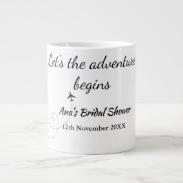 låt äventyret börjar bröllopsfest lägg till namn d jumbo mugg