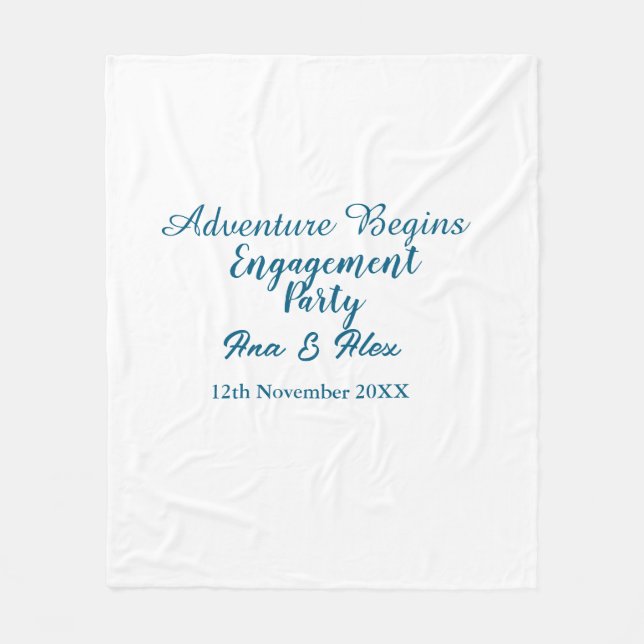 låt äventyret börjar förlovningsfest namn da fleecefilt (Framsidan)