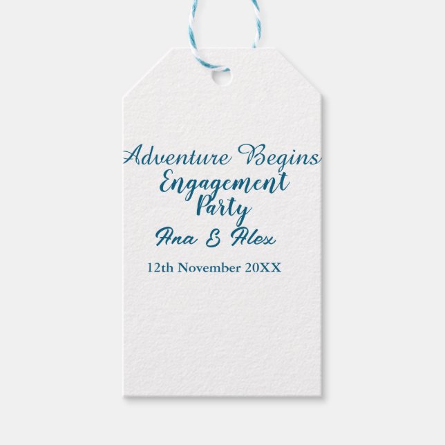 låt äventyret börjar förlovningsfest namn da presentetikett (Framsidan)