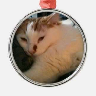 Lat avkopplad katt julgransprydnad metall