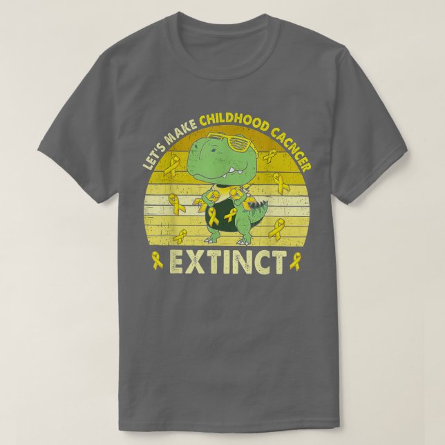 Låt barncancer Utdöda Dinosaur Childh T Shirt (Design framsida)