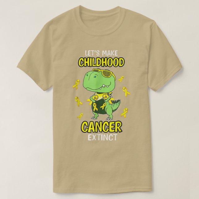 Låt barncancer Utdöda Dinosaur Childh T Shirt (Design framsida)