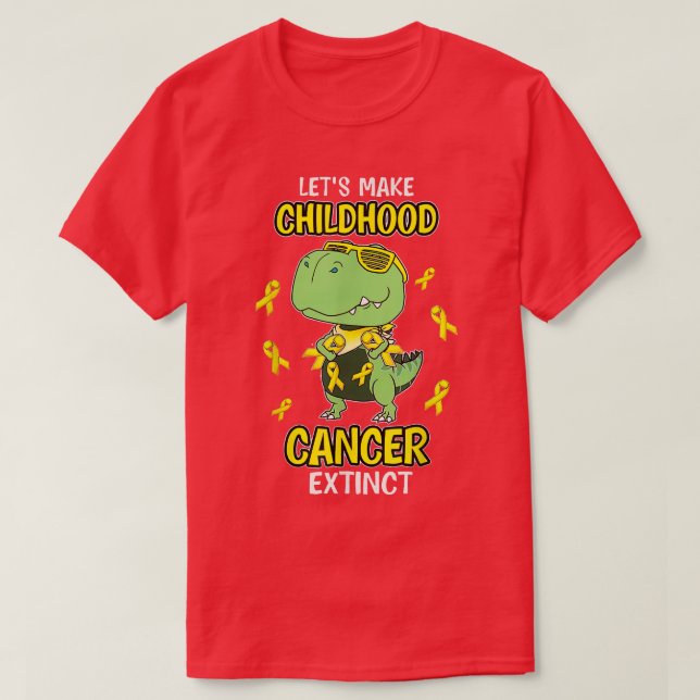 Låt barncancer Utdöda Dinosaur Childh T Shirt (Design framsida)