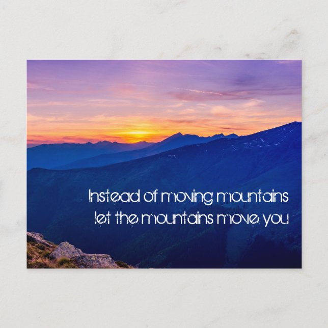 Låt bergen flytta dig vykort (Framsida)