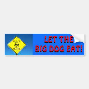 Låt Big Hund Eat - Red Golf Cart Sticker Bildekal