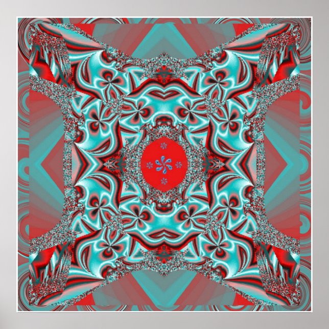 Låt Blommarna Mandala Poster (Framsidan)