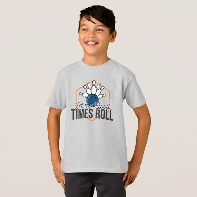 Låt Bra Times Roll Bowling  T Shirt (Hel framsida)