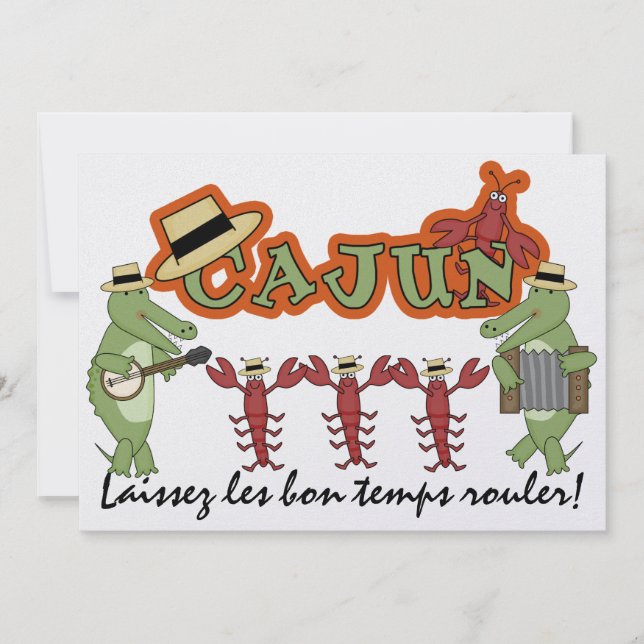 Låt Bra Times Roll! Cajun Stil! SRF Inbjudningar (Framsida)