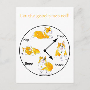 Låt Bra Times Roll! Corgi vykort