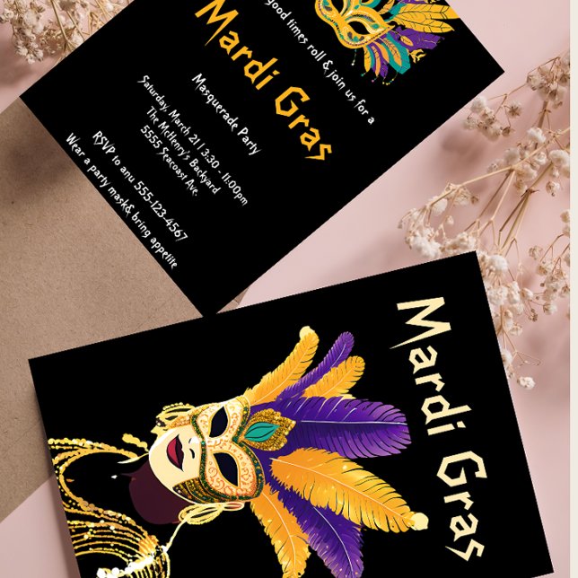 "Låt Bra Times Roll: Mardi Gras Firande" Inbjudningar (Skapare uppladdad)