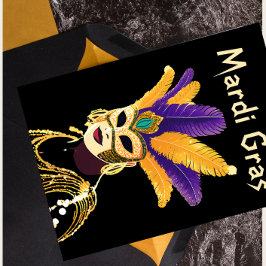 "Låt Bra Times Roll: Mardi Gras Firande" Vykort