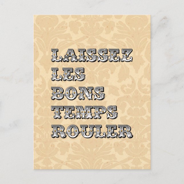 Låt Bra Times Roll Mardi Gras Vykort (Framsida)