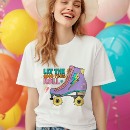 Låt bran rulla 90-talets rullskridskor t shirt