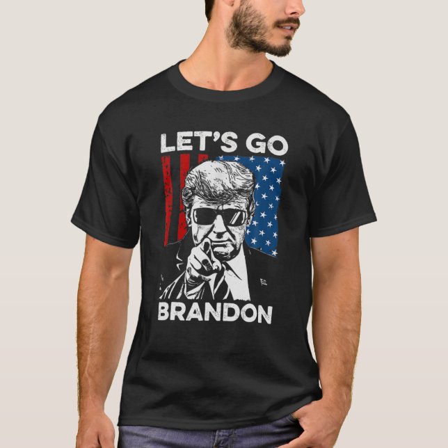 Låt Brandon Trump och America Flagga T Shirt (Framsida)