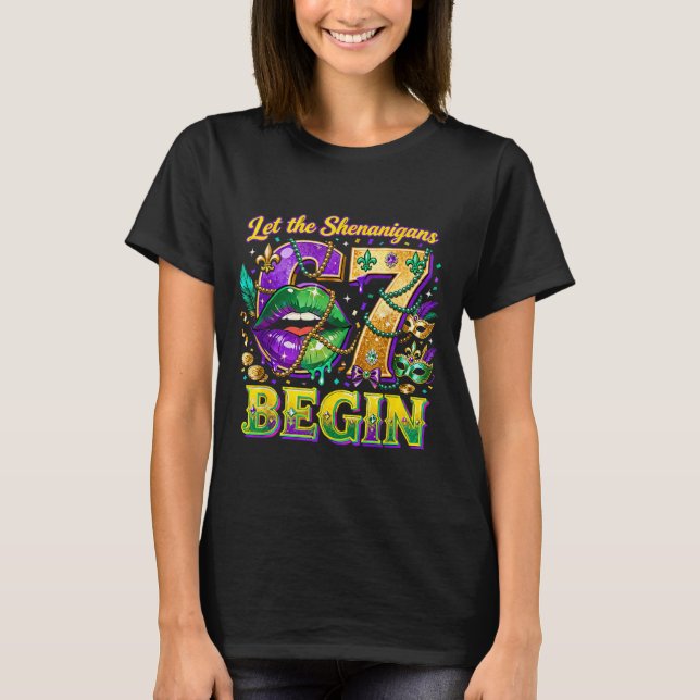 Låt bushen 67 börja Mardi Gras-citat _2 T Shirt (Framsida)