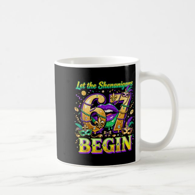 Låt bushen 67 börja Mardi Gras-citat _4  Kaffemugg (Höger)