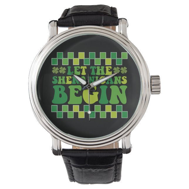 Låt bushen börja irländska groovy retro armbandsur (Framsida)