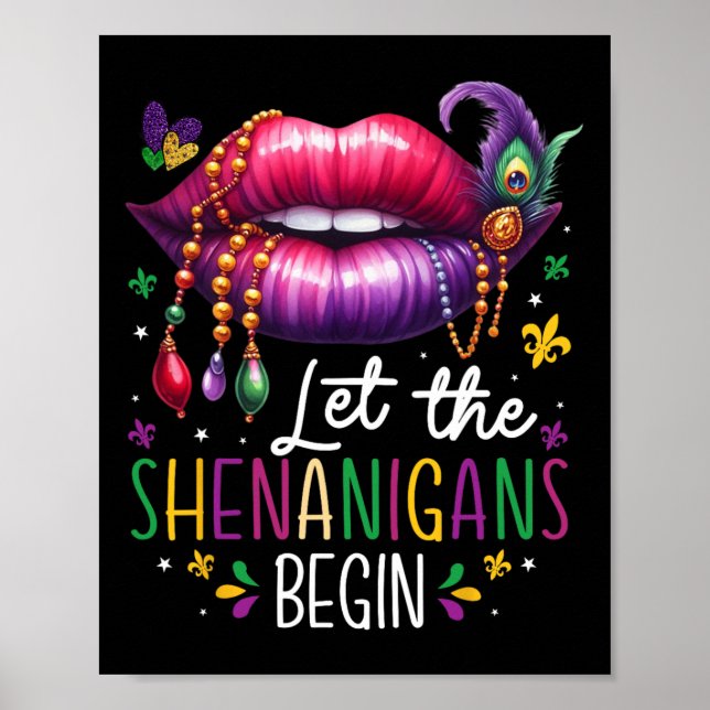 Låt bushen börja Mardi Gras Läppar New Orle Poster (Framsidan)